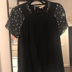 Rebecca Taylor silk jeweled shirt